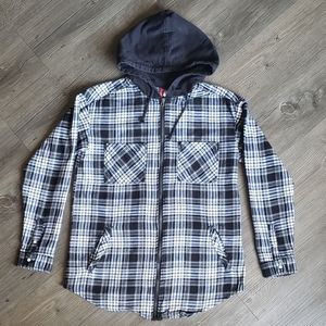 H&M Hooded Zip up Flannel